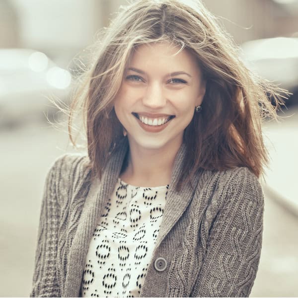 Root Canal Therapy Closeup Young Woman Outdoors